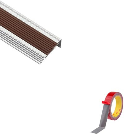 Treppenkantenprofil Aus Aluminium, L-Typ Antirutsch Treppe Streifen für Treppen, Rutschfester Treppenkantenschutz, Doppelt Rutschfest, Einfache Installation, Geeignet für Innen- und Außentreppen ( Col