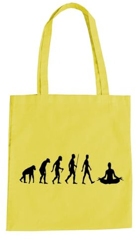 Evolution Yoga Baumwolltasche - Joga Entspannung Meditieren Gelb