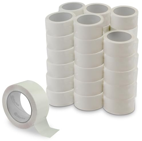 Waytex Packung mit 36 Rollen Verpackungsklebeband, Pro, weiß, 66 m x 50 mm, leise, aus Polypropylen, Stärke 50 Mikron