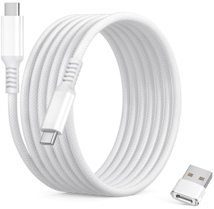 BASESAILOR USB C to Type C 60W Cable with USB Adapter 3M,Power Delivery Fast Charging PD Charger Cord for iPhone 17 16 15Air Max,MacBook,iPad Pro 10 4 5 Mini,Galaxy S9 A34 A54,Z Flip Fold 5,Car Play