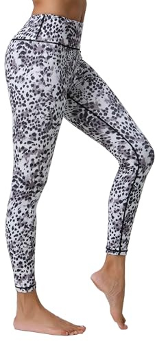 YuanDiannn dam 7/8 leopard yogabyxor hög midja stretch sport leggings färgglada push-up leggings formande tights tryck kompression träning fitness löparbyxor lejon löpartights, 7#, M