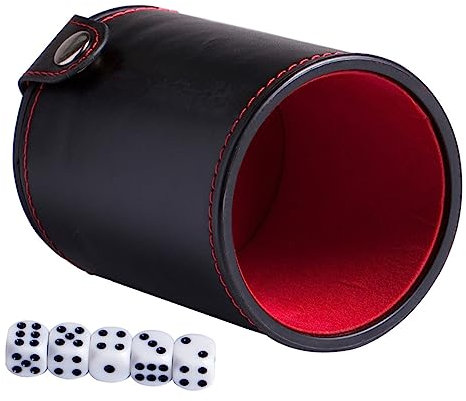 Hohopeti Becher-würfelbecher-Set Aus Leder Und Doppellagigen Deckeln Für Unterhaltungswerkzeuge Einfaches Großzügiges Design