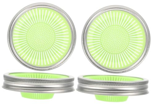 Alipis 4 Stück Einmachglasdeckel Deckel von Einmachgläsern Keimglas-Kit Jar Netzdeckel Reibe Mini inoxlm sojasprossen frisch Bildschirm Siebe kleines Einmachglas Sprossendeckel PP