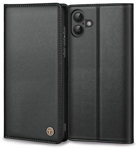 Thorhülle Handyhülle für iPhone 16 Hülle, Premium Lederhülle Schutzhülle Tasche für iPhone 16 Hülle Wallet Kartenfach Standfunktion Flip Case für iPhone 16 Klappbar, Schwarz