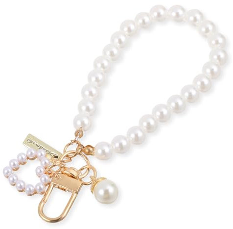 Mabor Perlen Taschenanhänger Damen, Schlüsselanhänger Auto Perlen Handtaschen Anhänger Schlüsselarmband Herz Schlüsselanhänger Aesthetic Schlüsselband kurz für Autoschlüssel Taschen