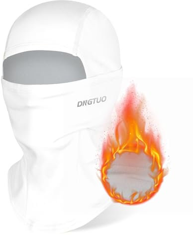 AYPOW Balaclava Winter Thermal Ski Mask, Windproof Face Mask with Warm Fleece Lined Motorcycle Bicycle Balaclava Ski Snood Neck Warmer Unisex for Outdoor Sports Skiing Snowboarding White