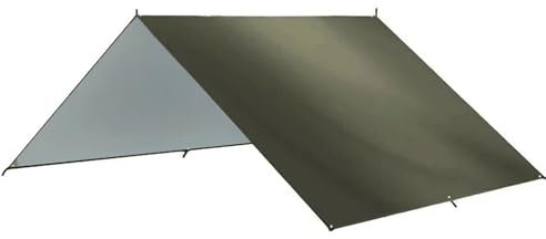 Toldo De Lluvia Lona de Acampada, Tienda Impermeable, toldo turístico, Sombra, Dosel de jardín, sombrilla de Playa, Refugio Solar al Aire Libre para LeñA, Muebles(Olive Green,3 * 4m-2pcs)