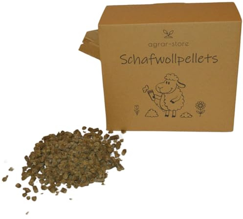 agrar-store | Mixpellets 70% Schafwollpellets 30% Schafmistpellets | Langzeitdünger Schafwolle Dünger (10Kg)