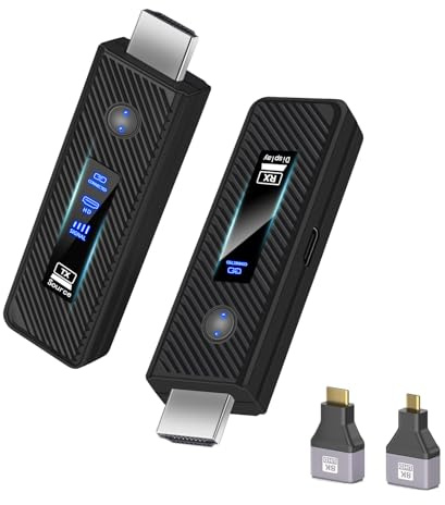 Fanktoo 2025 Upgraded Wireless HDMI Transmitter and Receiver 165FT/50M, Wireless HDMI Extender kit for 4K@30Hz Input, 1080P@60Hz Output, 5.8G+2.4G high-Speed Transmission Support laptops, PC, Camera