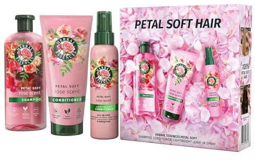 Herbal Essences Rose Scent Petal Soft Giftset: Shampoo 250ml, Conditioner 200ml, Leave-In Spray 145ml