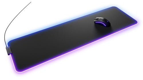 GLORIOUS GMP 2 GLED Cloth Gaming Mousepad Large Extended (Black) | 2 Zone RGB Lighting, InfiniGlow Stitchless Edge, Precision Micro Weave Surface For Speed And Control, Rubber Base