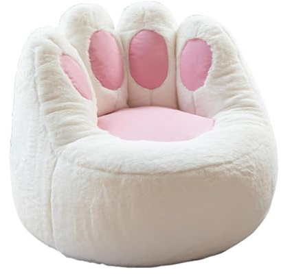 Fodera per poltrona a sacco con animali di peluche, a forma di zampa di gatto, lavabile, in finta pelliccia di coniglio, per soggiorno e camera da letto