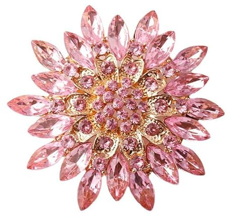 Vintage Crystal Rhinestone Flower-shaped Sunflower Brooch Pin Accessories-4
