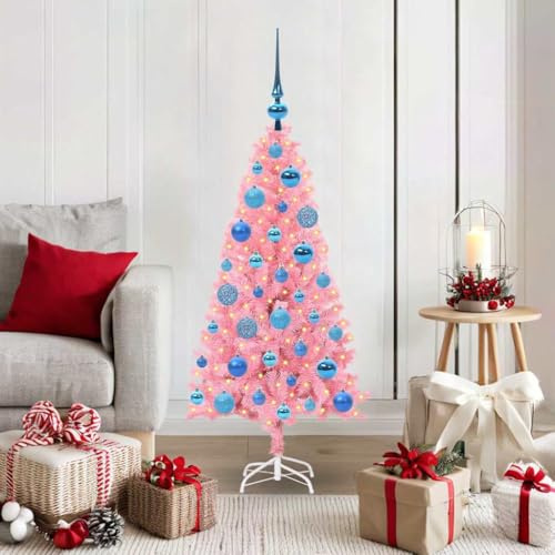 Árbol De Navidad Artificial De PVC con 150 Leds, Soporte Rosa, 120 Cm, Iluminación Blanca Cálida, Montaje Fácil, Reutilizable, Decoración para Interior y Exterior, Christmas Tree Moderno, 3396414