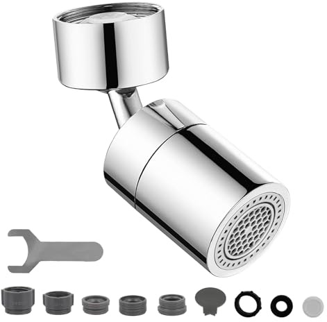 XWGKLN Kitchen Tap Spray Head: 720° Swivel Tap Aerator for Kitchen Sink, Dual-Function Faucet Extender, Tap Extender for Kitchen Sink