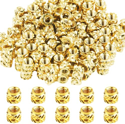 100 Stück Gewindeeinsatz,M3 x 5 x 4mm Einschmelzmuttern,Gewindeeinsatz 3D Druck,Threaded Inserts aus Messing,Einschmelzgewinde Einpressmuttern Gewindebuchse Threaded Inserts