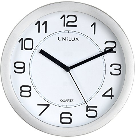 Unilux Wanduhr Magnetisch Attraction, 22 cm, lautlos, silbergrau, Grau