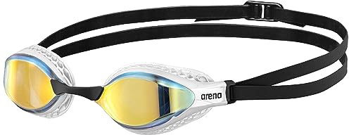ARENA Cobra Core Swipe Mirror Unisex-Wettkampfbrille für Erwachsene, Schwimmbrille mit Gebogenen Spiegelgläsern, Anti-Beschlag, UV-Schutz, 5 Austauschbare Nasenstege