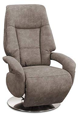 Cavadore TV-Sessel Edinburgh / Fernsehsessel mit manuell verstellbarer Relaxfunktion / 74 x 114 x 77 / Lederoptik: hellbraun
