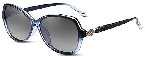 LumiSyne Moda Gafas De Sol Polarizadas Mujer Lentes Gradiente Marco Diamantes De Imitación Protección UV400 Estilo De Gran Tamaño Al Aire Libre Viajar Regalo
