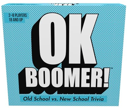 Games Adults Play OK Boomer - The Old School vs. New School Trivia Game, Blue Sky, Includes 220 Cards
