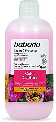 Babaria - Champú Hidratante Para Cabellos Teñidos O Con Mechas | Champu Natural Protector | Champu Mujer Y Hombre | Shampoo Sin Sulfatos Ni Parabenos