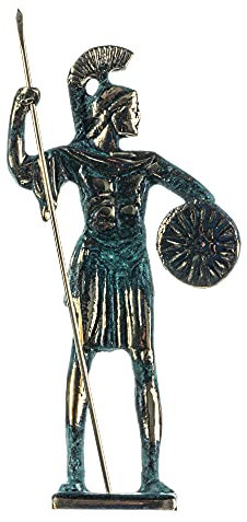 Alexander Der Große Von Mazedonien Mit Vergina-Schild Aus Massiver Bronze Handgefertigte Statue 17 cm