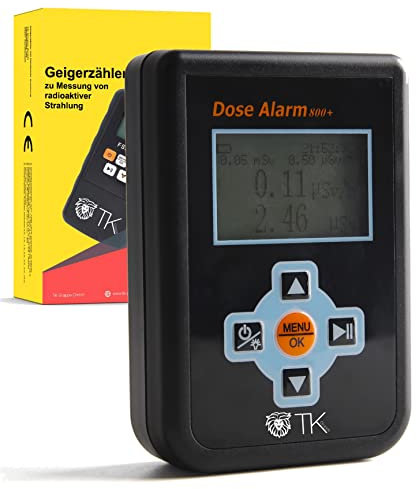 Contador Geiger, dosímetro, medidor de radiación para medir μSv/H (microsieverts por hora) de radiación ionizante con manual de instrucciones en alemán