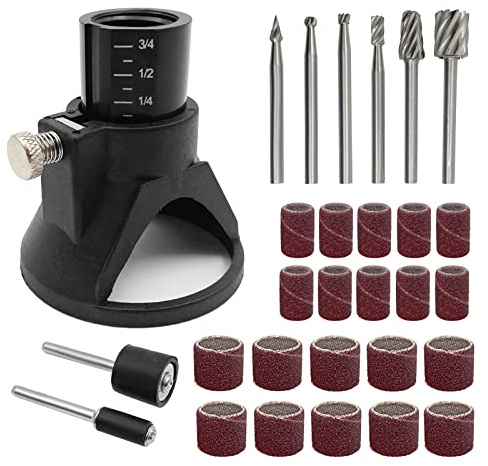 Lots Rotary Multi Tool Cutting Guide Hss Router Drill Bits Attachment Small Electric Grinding Sandpaper Combination Accessories 29 pcs