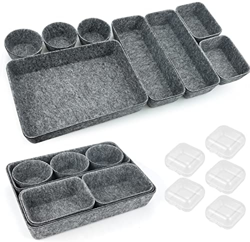 Lot de 13 organiseurs de tiroir de bureau, en feutre lavable, boîte de rangement pour la maison, coiffeuse, salon