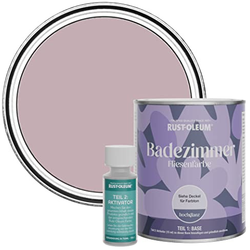 Rust-Oleum Pink Water-Resistant Bathroom Tile Paint in Gloss Finish - Little Light 750ml