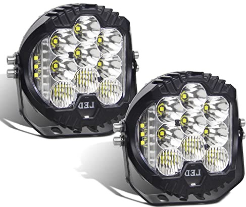 Willpower 2pcs Focos Led Tractor 7 pulgadas 75W Faros Led 12V 24V Barra LED Luz Trabajo LED IP67 Impermeable 6000K Blanca Antiniebla LED para 4x4 Coche Camión Barco Offroad ATV UTV SUV