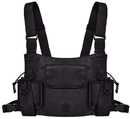 Tiiyee Walkie Talkie Brusttasche, Funk Schulterholster Brustgurt Halter Weste Brust Rig Tasche Radio Harness Taschen Pack Two Way Radios Tragetasche Zubehörhalter Für Polizei Produktionswerkstatt