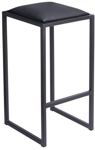 Ferro Barhocker Schwarz 64 cm - Metall Barstuhl ohne Lehne gepolstert | Loft Design kompakte Sitzlösung für Küche, Hausbar und moderne Wohnbereiche