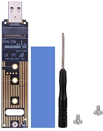 MOOKEENONE Adaptador M.2 a USB, NVME SSD a USB 3.1 adaptador de tarjeta de lectura para PCIe NVMe basado en llave M B+M Key SSD