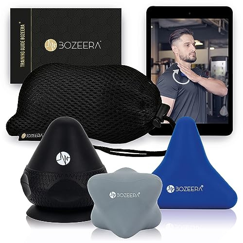 Dispositivo de Masaje Para Hombros, Cuello, Brazos, Espalda y Piernas | Set de 3 Masajeadores Manuales Para Puntos Gatillo y Acupresión | Pelota Pinchos Con Ventosa y Pelota Muscular