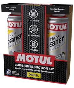 Motul Emission Reduction KIT Motorsystemreiniger für Dieselmotoren Reinigungsadditive Motorpflege Diesel Reiniger Injektor + Partikelfilter 2X 300 ml