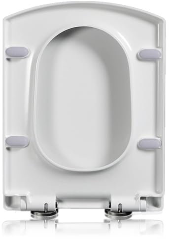 BLUEZY Toilettensitz, toilettendeckel mit absenkautomatik, Abnehmbarer Toilettensitz Ersatz-WC-Brille Für Quadrat Toilette, Klobrille Quadrat, klobrille, wc Deckel, leicht zu reinigen 03B