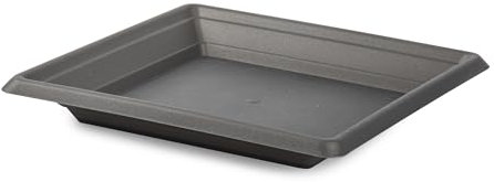 CABLEPELADO Plato Soporte Cuadrado para Macetas 30x30 cm - Bandeja de Plástico Negro - Base MAX 19 cm