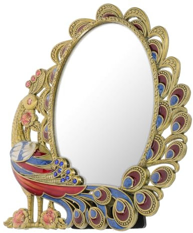 Mikinona Faltbarer Schminkspiegel Mit Elegantem Design Tischspiegel Für Zuhause Tragbarer Kosmetikspiegel Für Schlafzimmer Für Reisen Und Kleine Räume Hochauflösender Make-up-Spiegel