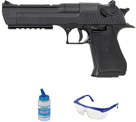 Pistola Cyma CM121 elettrica (6 mm) | Pistola Airsoft calibro 6 mm + bottiglia 0,20 + occhiali protettivi (potenza: 0,5 joule)