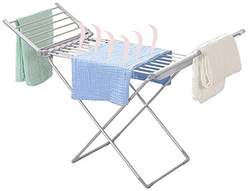 MJMLUCK Scaldasalviette Elettrico Pieghevole Portatile con Ali 230 W X-Legs Stabile Riscaldamento in Piedi stendibiancheria Risparmio energetico alla Moda