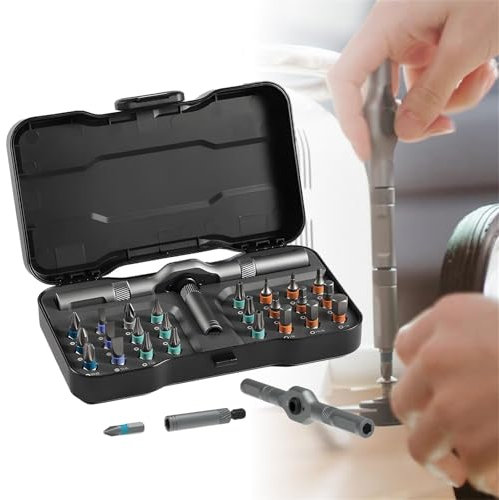 DIY Screwdriver 24 in 1, 2025 Upgrade 24 in 1 Multi Bit Magnetic Screwdriver Set Multifunctional Toolbox, Switchable Screwdriver Shape to Adapt to Various Home Repairs