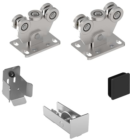 Sellon24® Stahl Tor-Bauteile Schiebetore Scheunentor Garagen 60x60 Hallentor Rolltor 250kg (SV-60x60-ECO)