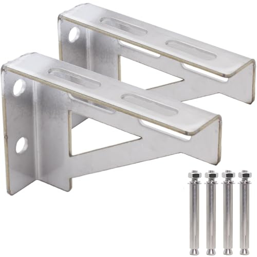 FamlTol 150 x 200mm 2 Pcs Heavy Duty Pipe Brackets, Natural Gas Pipeline Fixed Support Frame L-Shaped Supports Stainless Steel 90 Degree Right Angle Large Brackets