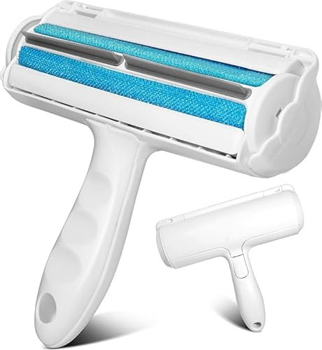 Tierhaarentferner Wiederverwendbare Fusselrolle Tierhaare, Katzenhaarentferner Hundehaare Entfernen Fusselbürste,Tierhaarbürste Tierhaarentferner für Kleidung,Sofa,Bett in blau