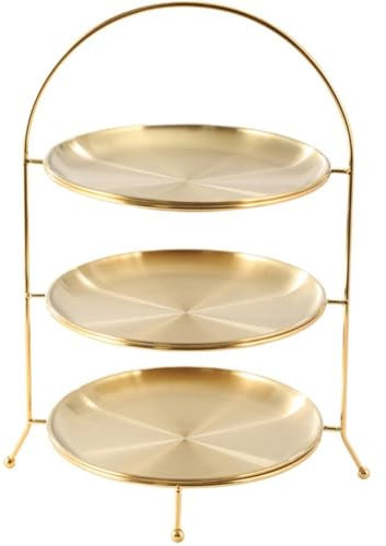 Présentoir À Cupcakes En Acier Inoxydable À 3 Niveaux, Plateau De Service En Métal Doré, Support À Gâteaux, Présentoir À Gâteaux Pour Décorations De Table De Desserts De Vacances, Fête D'anniversaire,