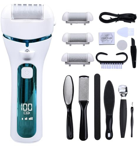 Hornhautentferner Elektrisch - Hornhaut Entfernen -Hornhaut Entfernen Fuß Elektrisch, IPX7 wasserdicht, 3 Geschwindigkeitsstufen Hornhauthobel Elektrisch füße für Hornhaut entfernen(Blau)