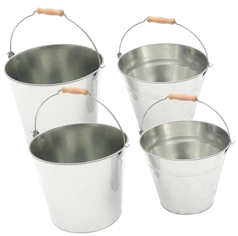 VICASKY 2pcs BBQ Charcoal Barrel for Outdoor Grilling Large Capacity Metal Storage Bucket Iron Ash Storage Bucket for Hearth and Fire Place