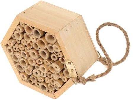Yardwe Bienenhaus Aus Holz Handgefertigt Bienenhotel Für Draußen Bienenhaus Für Garten Holzhaus Für Insekten Bienenunterkunft Für Haushalt